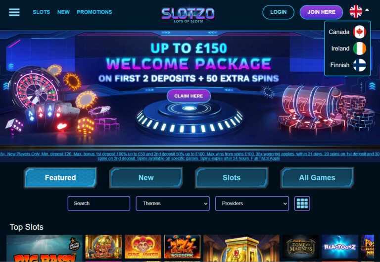 slotzo website screenshot