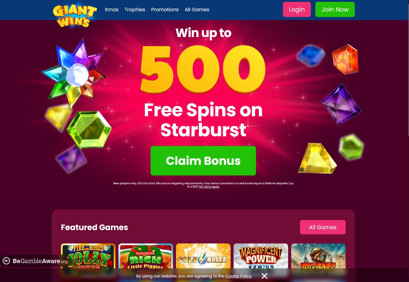 Giant Wins Website Screenshot