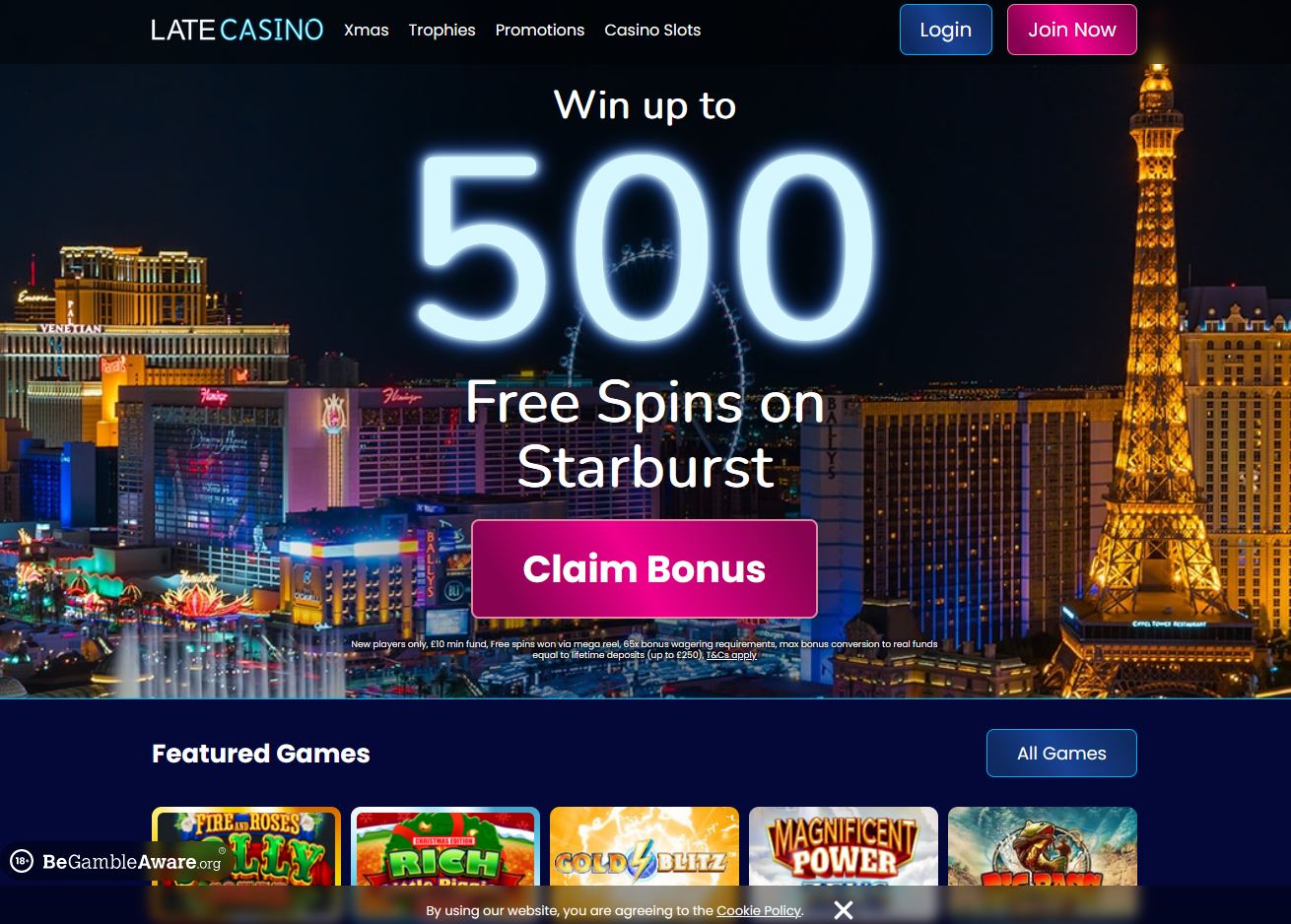 Late Casino Website Screenshot