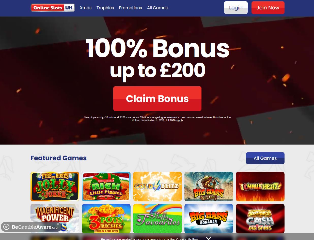 Online Slots UK Website Screenshot