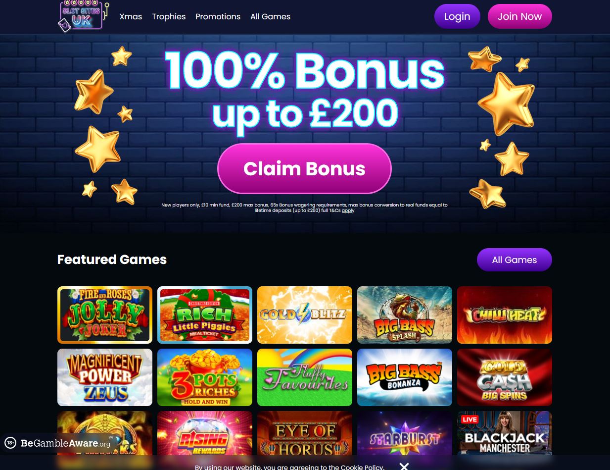 Slot Sites UK Website Screenshot