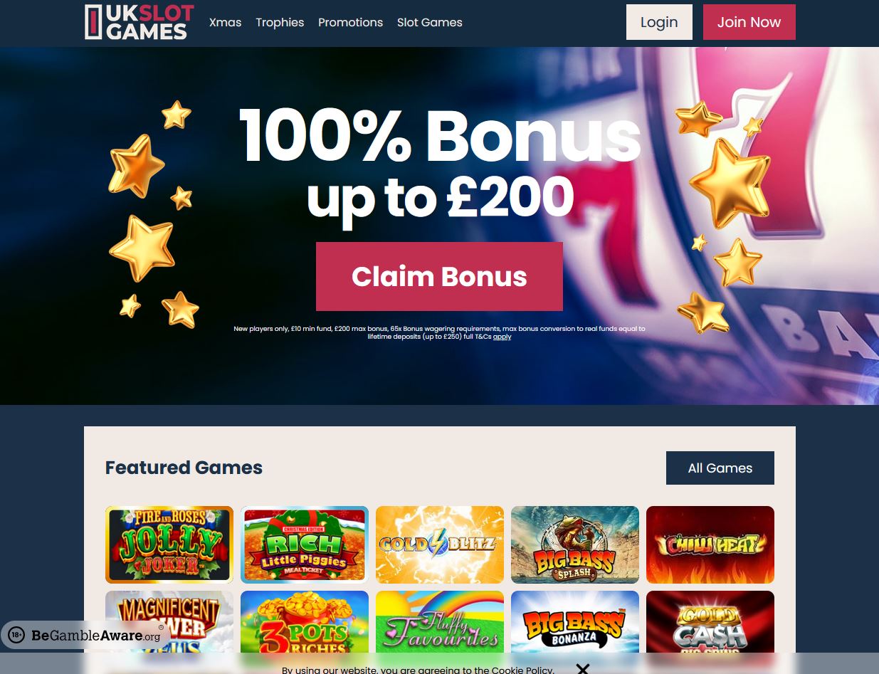 UK Slot Games Website Screenshot